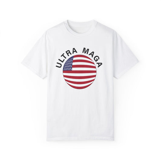 Unisex Garment-Dyed T-Shirt - 'Ultra Maga' American Flag Design