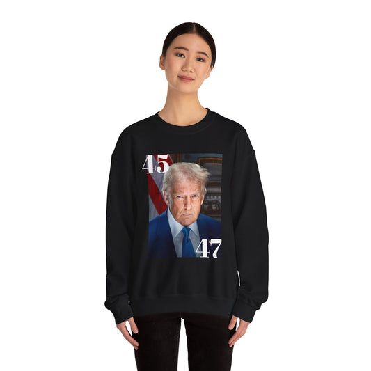 Political Statement Crewneck Sweatshirt - 45 & 47 Design