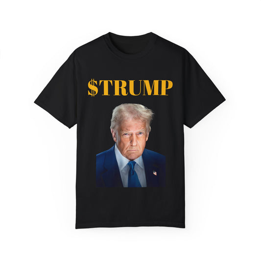 Unisex Garment-Dyed T-Shirt with $TRUMP Design - Statement Tee for Political Enthusiasts