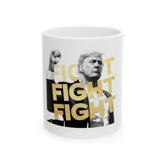 Motivational Ceramic Mug - "Fight Fight Fight" - Perfect Gift for Activists & Supporters